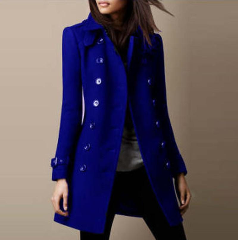 Cheky - Ladies Spring Long Jacket Wool Trench Coat