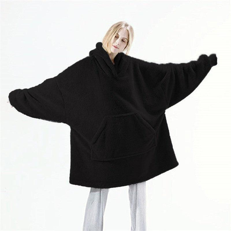 Cheky - Hoodie Sweatshirt With Big Pocket Tops Sweater Comfortable Loose Double-Sided Fleece Thicker Wearable Blanket