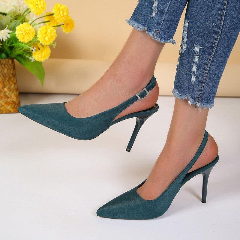 Cheky - Pointed Toe Buckle Sandals Fashion Summer Stiletto High Heels Shoes For Women