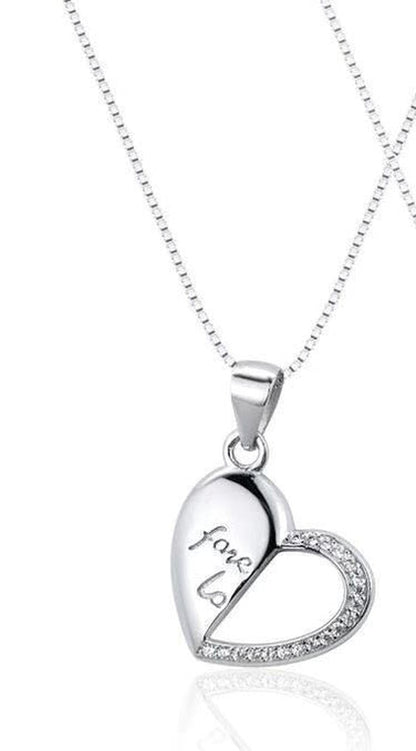 Cheky - Silver Necklace Qixi Couple Love Buckle