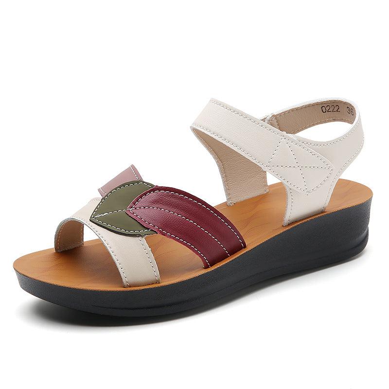 Cheky - Summer Thick-soled Sandals For Women Fashion Casual Non-slip Comfortable Velcro-design Beach Shoes