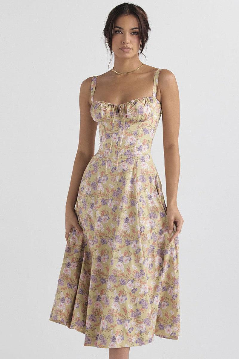 Cheky - New Women's Floral Print Dress With Straps