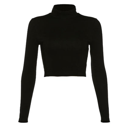 Cheky - Hollow Sexy Slim-fit Lace-up Long-sleeved Top Bottoming Shirt