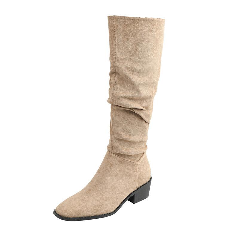 Cheky - French Mid-calf Thin Western Denim Boots