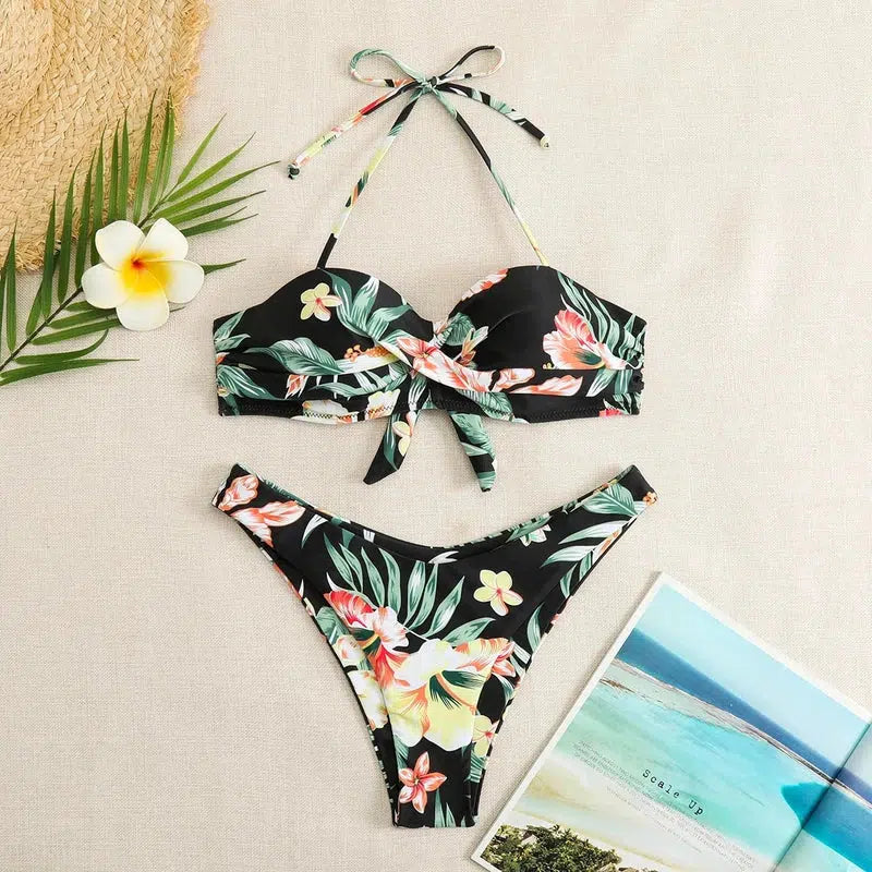 Cheky - Bikini 2023 New Swimsuit Women Swimwear Push Up Sexy Floral Print Bathing Suit Bikinis Set Brazilian Beach Female Wear Biqiuni