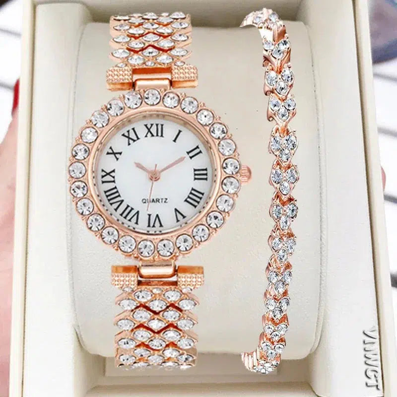 Cheky - New stock! ! Women Bracelet Watches Steel belt Love Steel belt Rhinestone Quartz Wrist Watch Luxury Fashion Watch for women