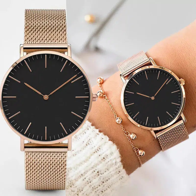 Cheky - Luxury Rose Gold Watch Women Bracelet Watches Top Brand Ladies Casual Quartz Watch Steel Women's Wristwatch Montre Femme Relogio