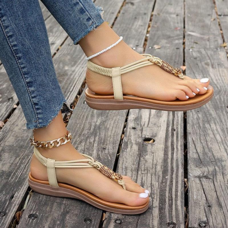 Cheky - New Women's Flat Sandals Summer Thong Roman Shoes