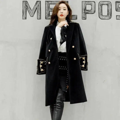 Cheky - British court military uniform wind long woolen coat