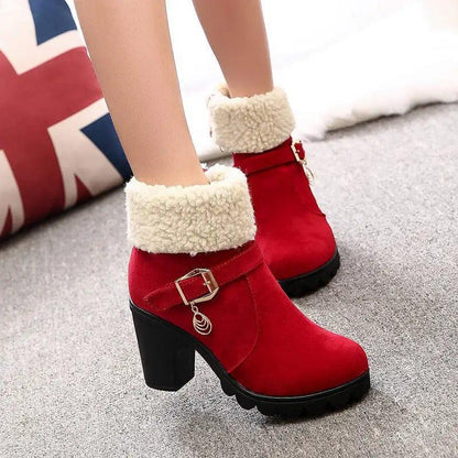 Cheky - Chic Mid-Rise Suede Snow Boots