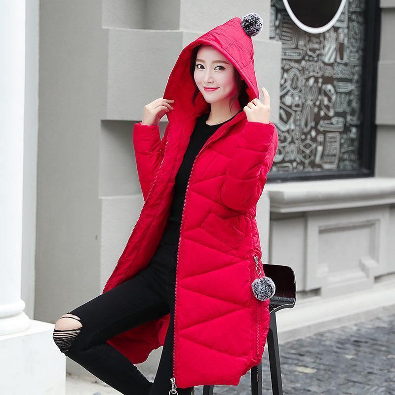 Cheky - Down Padded Jacket Plus Size Thickening Slim Mid-length