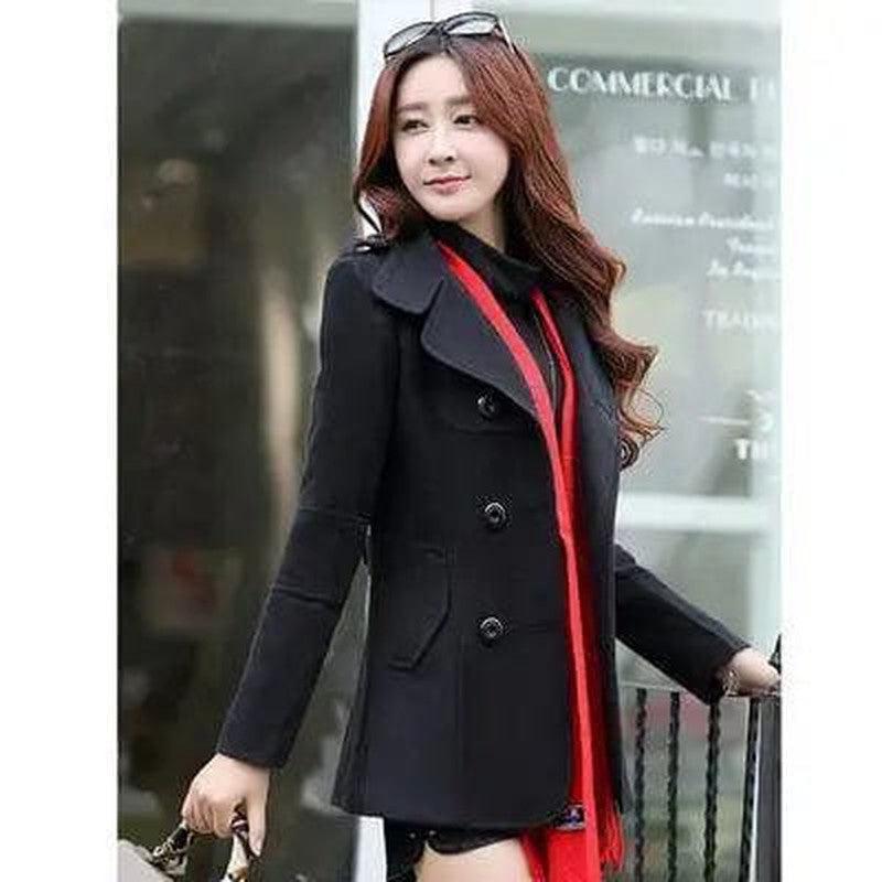 Cheky - Ladies Autumn Casual Woolen Coat