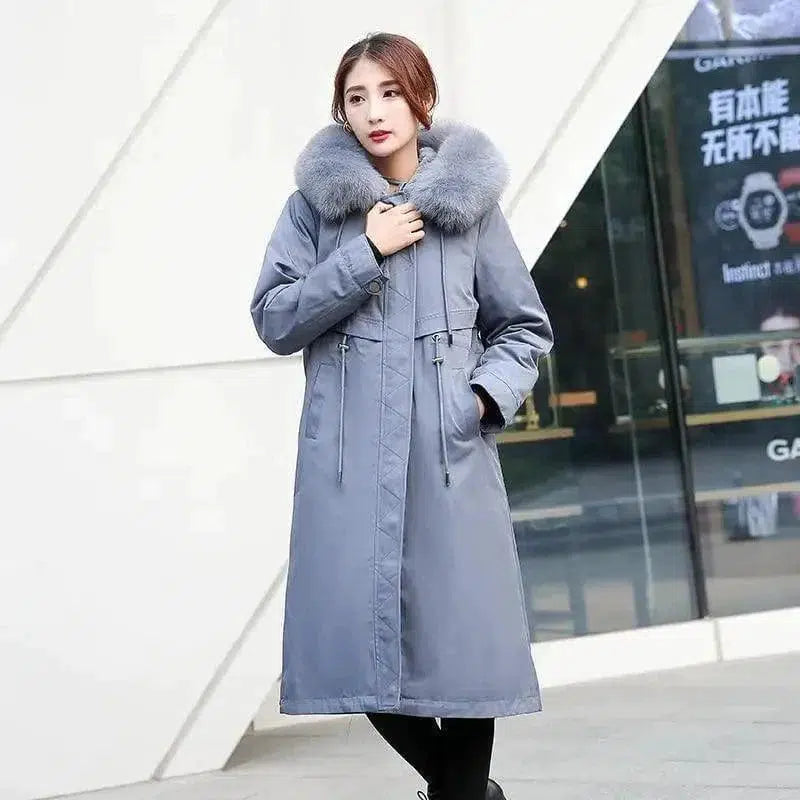 Cheky - Medium length heavy and slim detachable fur coat