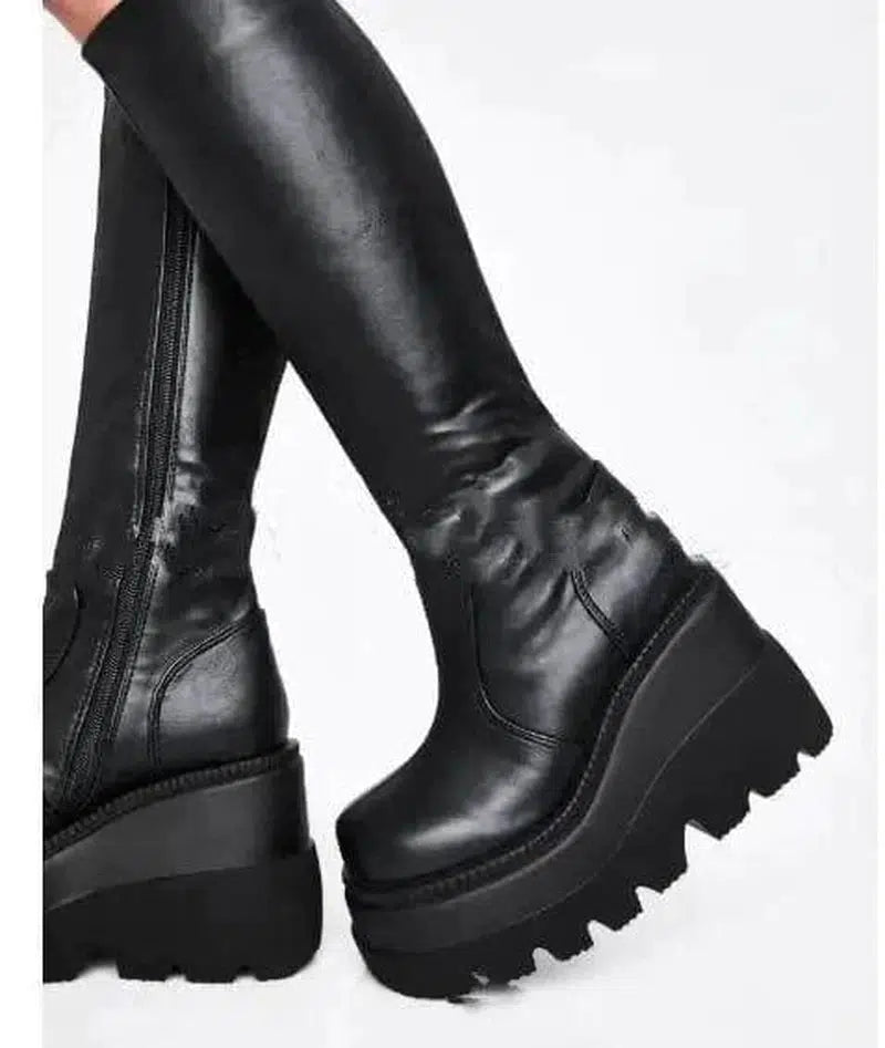 Cheky - Platform wedge heel boots