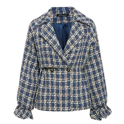 Cheky - Tweed casual coat plaid