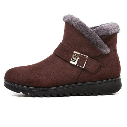 Cheky - Winter Boots Women Warm Plush Snow Boots Zipper Comfort Flats Shoes