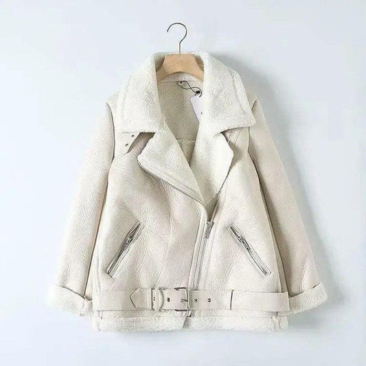 Cheky - Winter Faux Lamb Leather Jacket