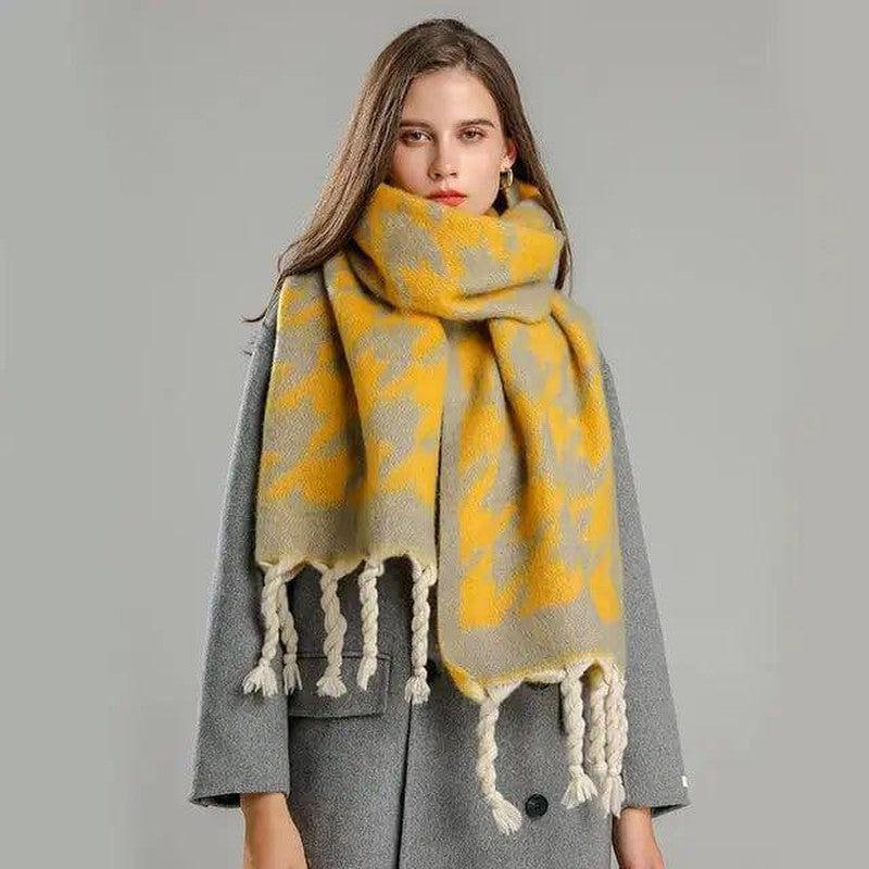 Cheky - Winter Scarf Women Cashmere Warm Pashmina Solid Female Scarv