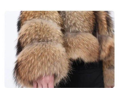 Cheky - Women's Fashionable Fox Fur Splicing Short Coat