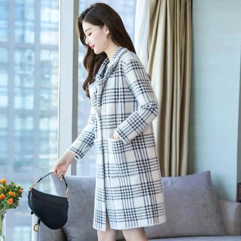 Cheky - Wool coat POLO leads the fashion, simple personality, slim